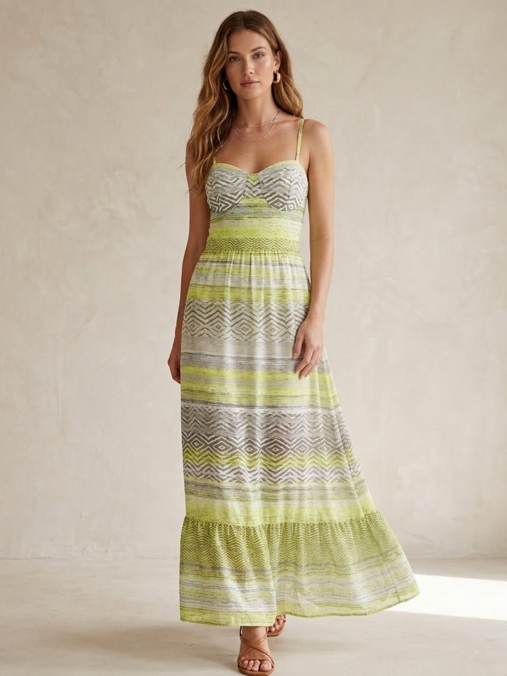 American Eagle Tribal Corset Maxi Dress, Size Medium, NWOT